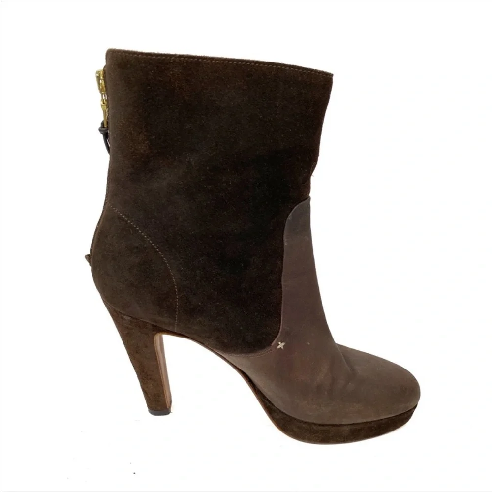 3. Rag & Bone Kenton Brown Suede Leather Heeled Boots - Picture 8 of 13